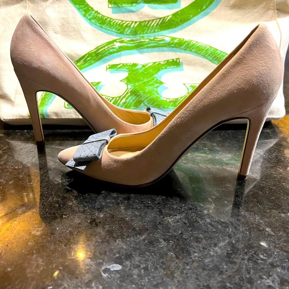 Jcrew limited addition suede Italian leather pumps